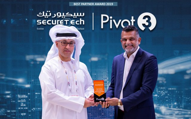 Best Partner of the year 2019 award from Pivot3 during Intersec 2020